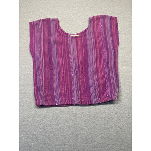 Women's Kate Nilsen Purple Pink Striped Vest Size M Boho hand crafted